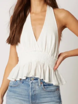 Surplice Deep V Neck Halter Top