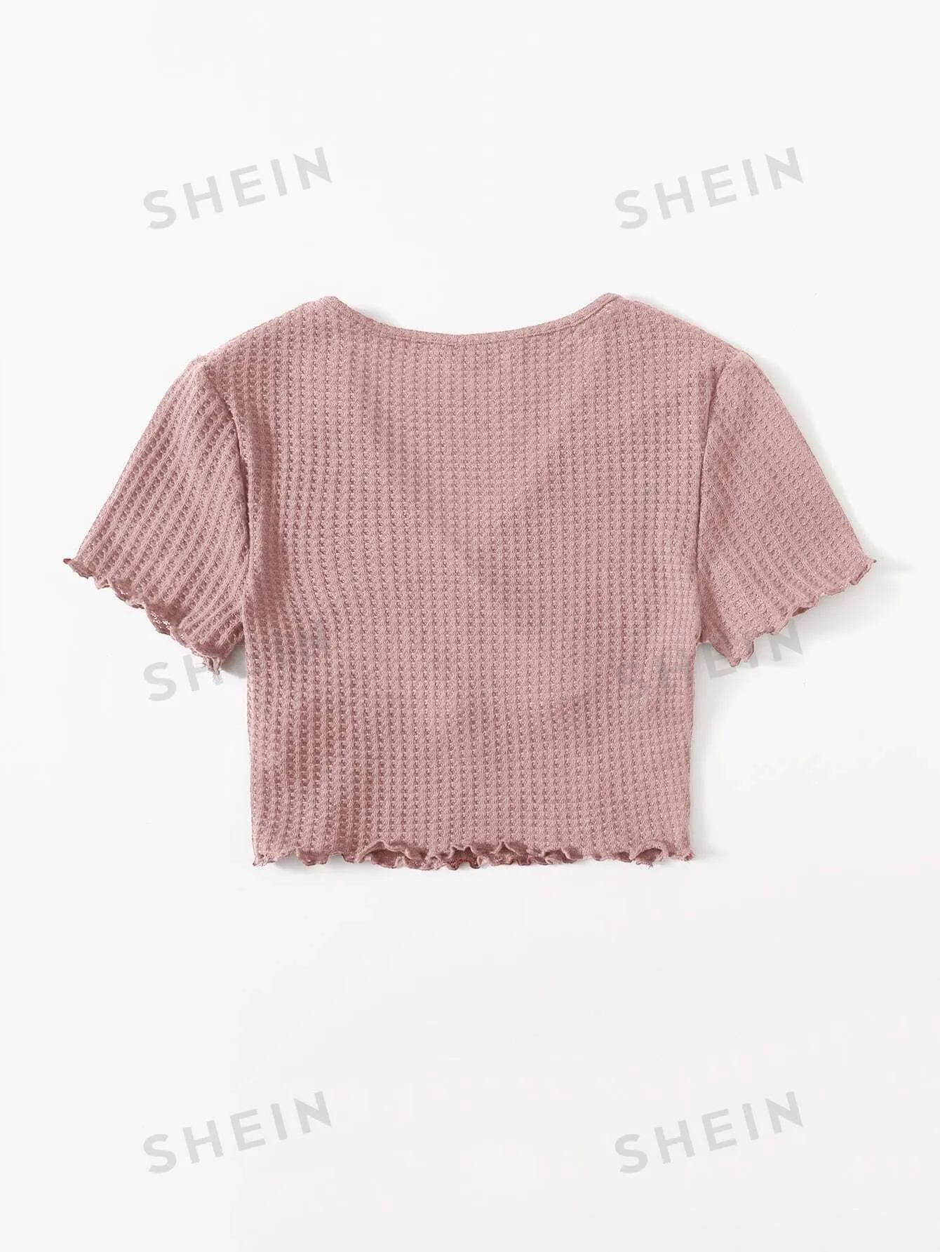 Surplice Neck Lettuce Trim Tee