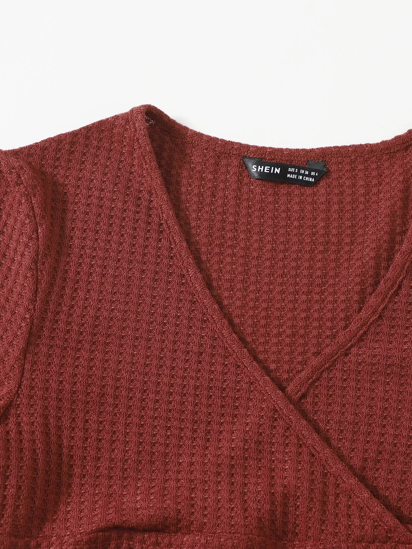 Surplice Neck Lettuce Trim Tee