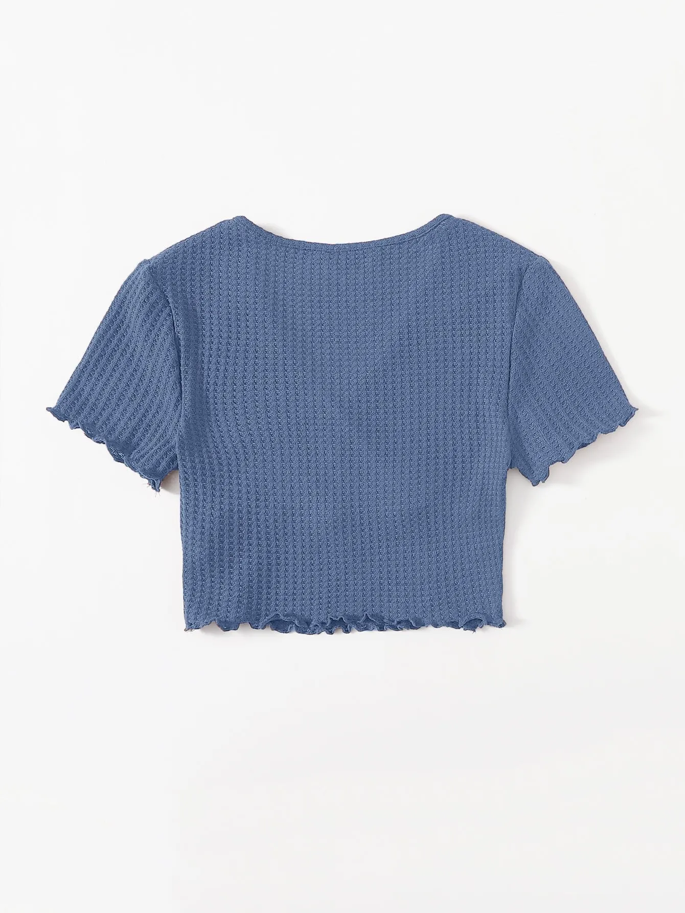 Surplice Neck Lettuce Trim Tee