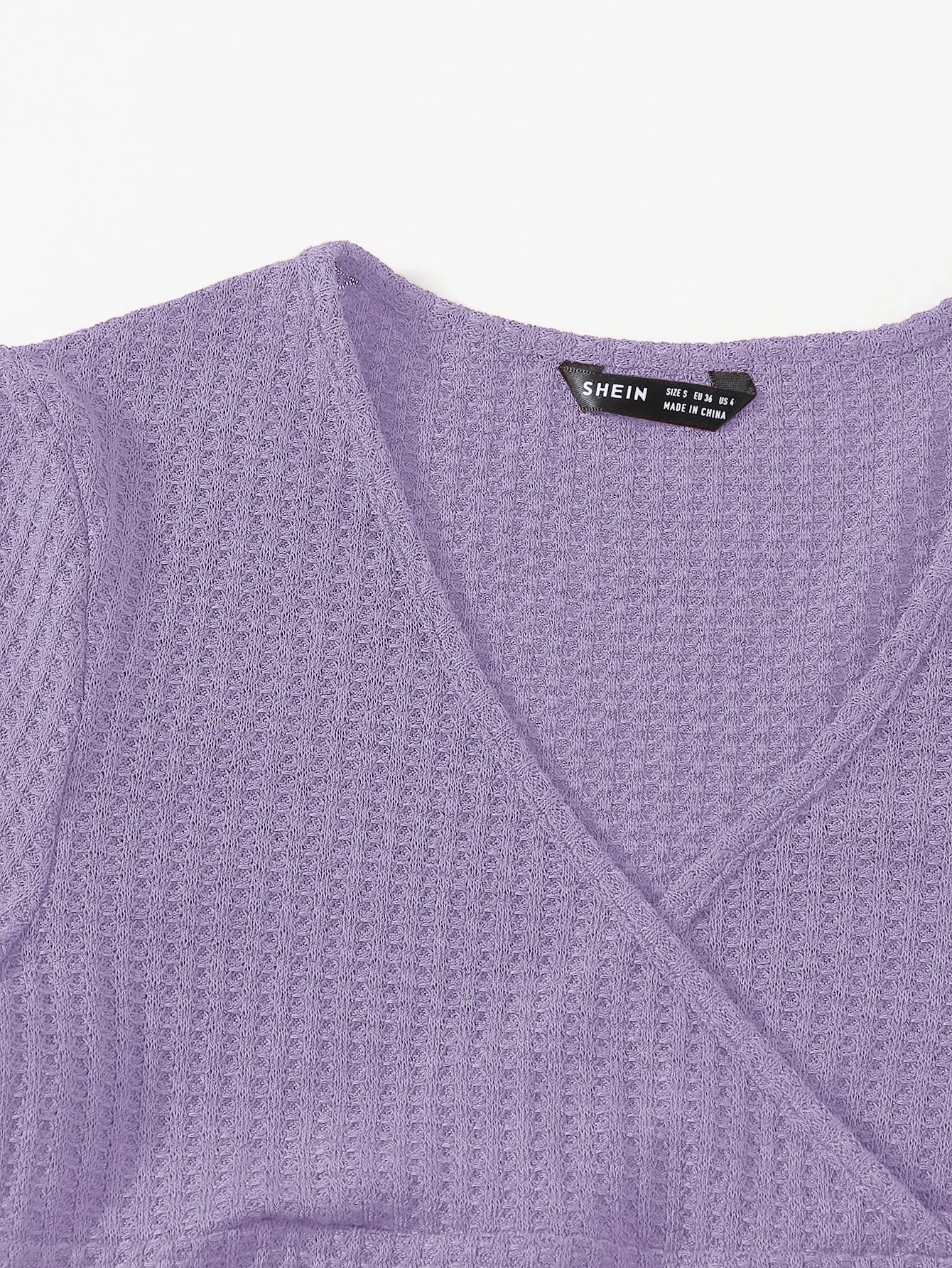 Surplice Neck Lettuce Trim Tee
