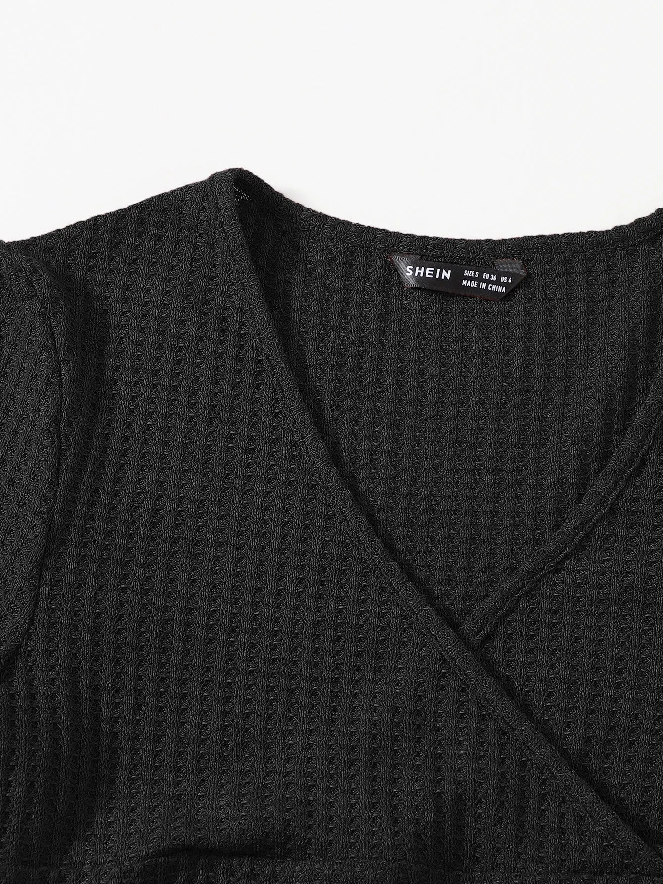 Surplice Neck Lettuce Trim Tee
