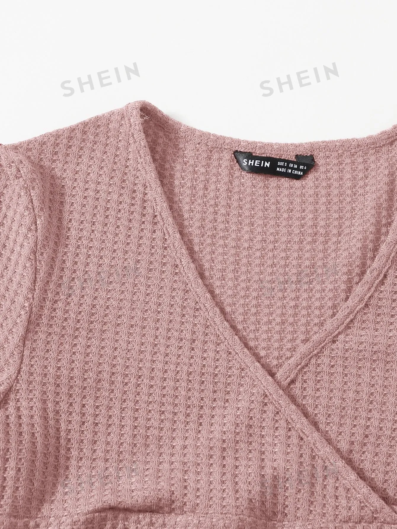 Surplice Neck Lettuce Trim Tee