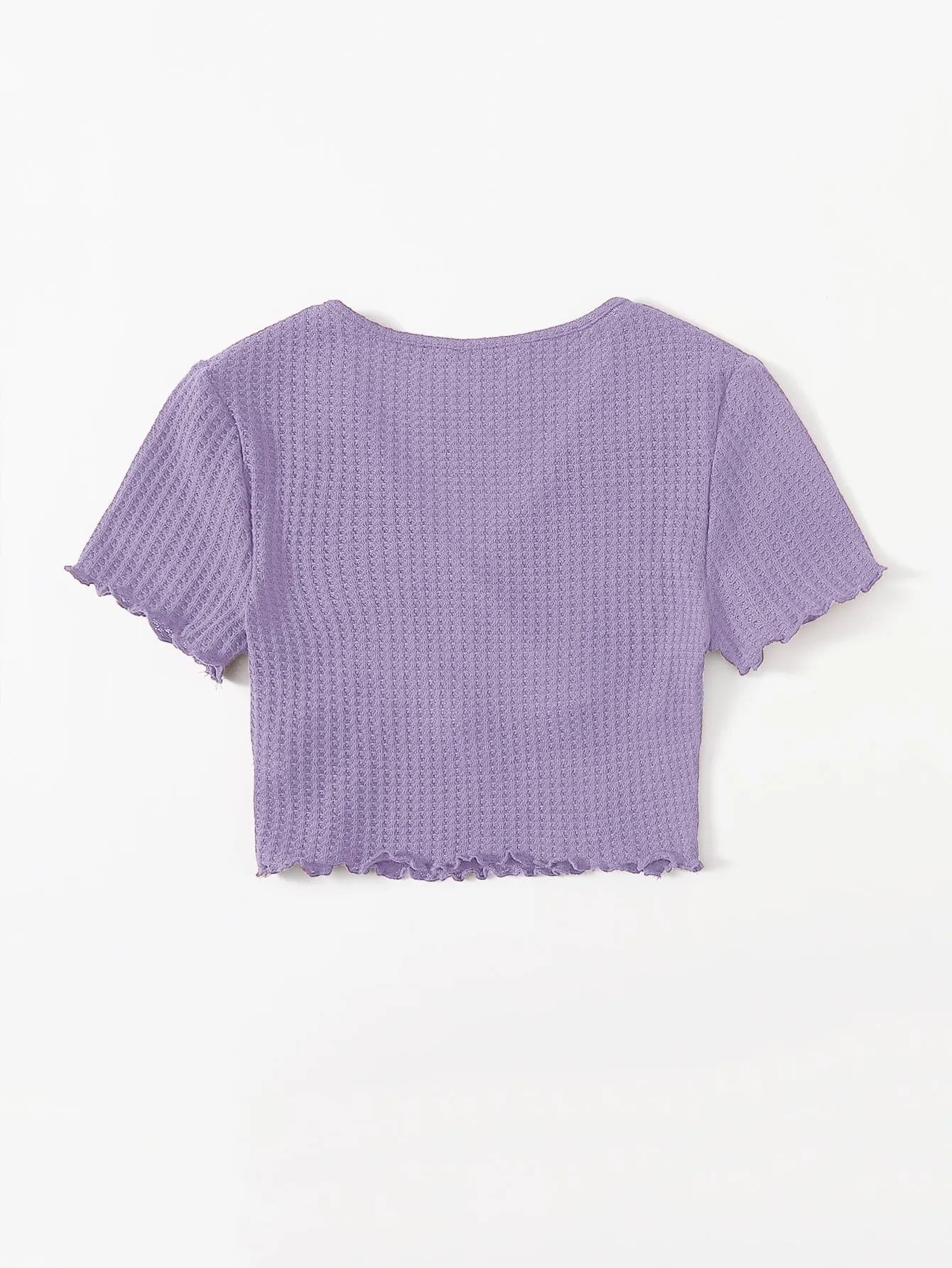 Surplice Neck Lettuce Trim Tee