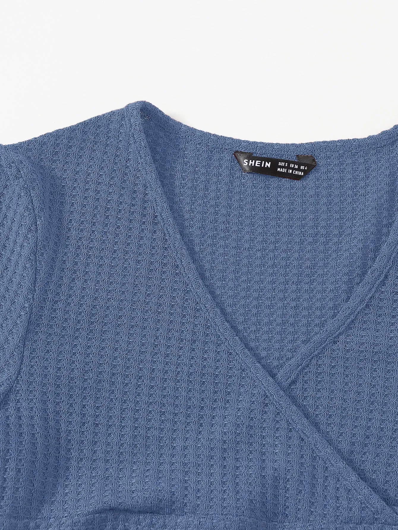 Surplice Neck Lettuce Trim Tee