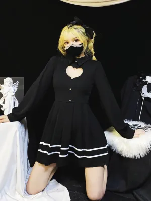 Sweet  and  sexy Heart Hollow Out Dress KF1066