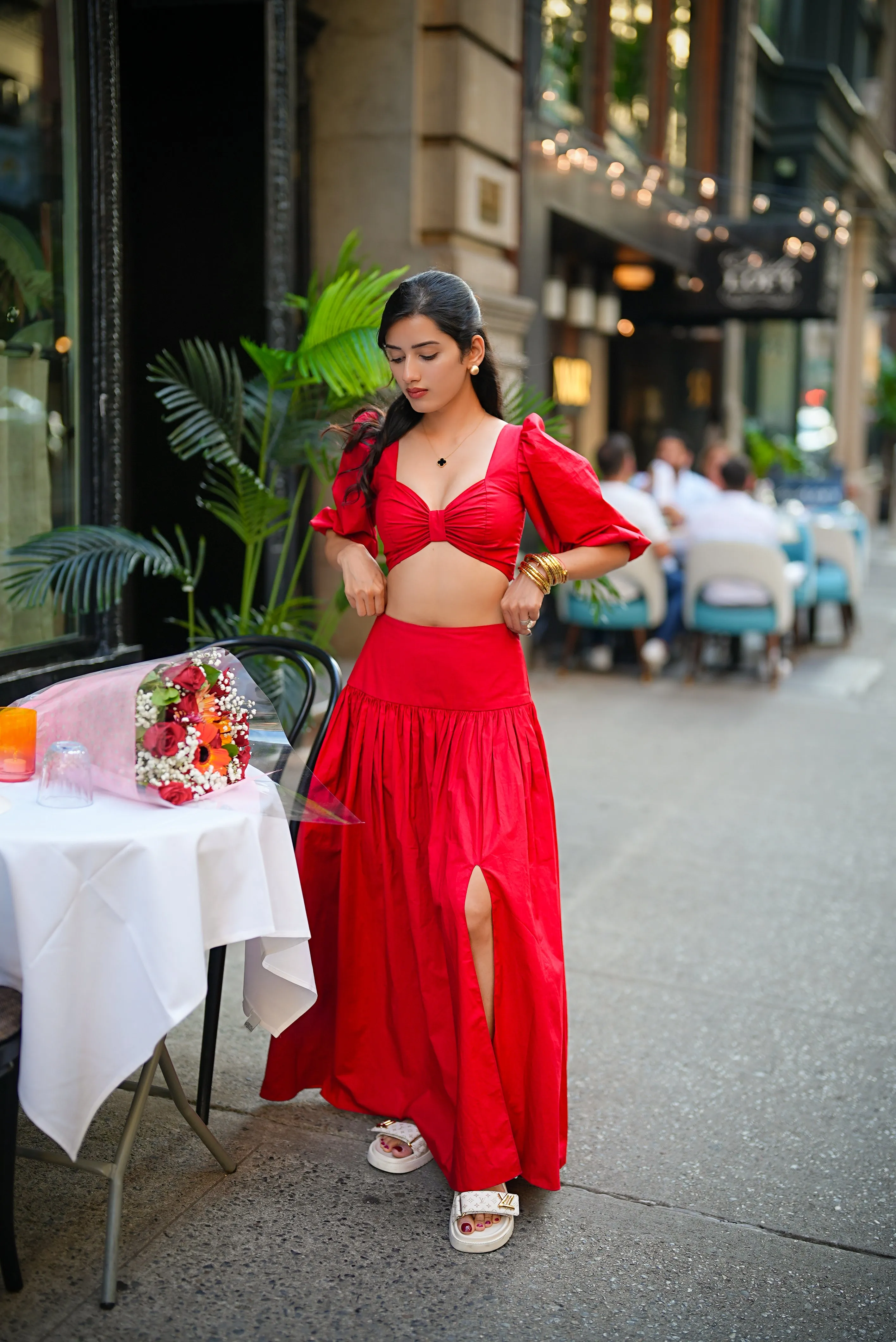 Sweet escape - ruched crop top in red