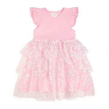 Sweet Wink: Ditsy Daisy Easter Short Sleeve Tutu Dress