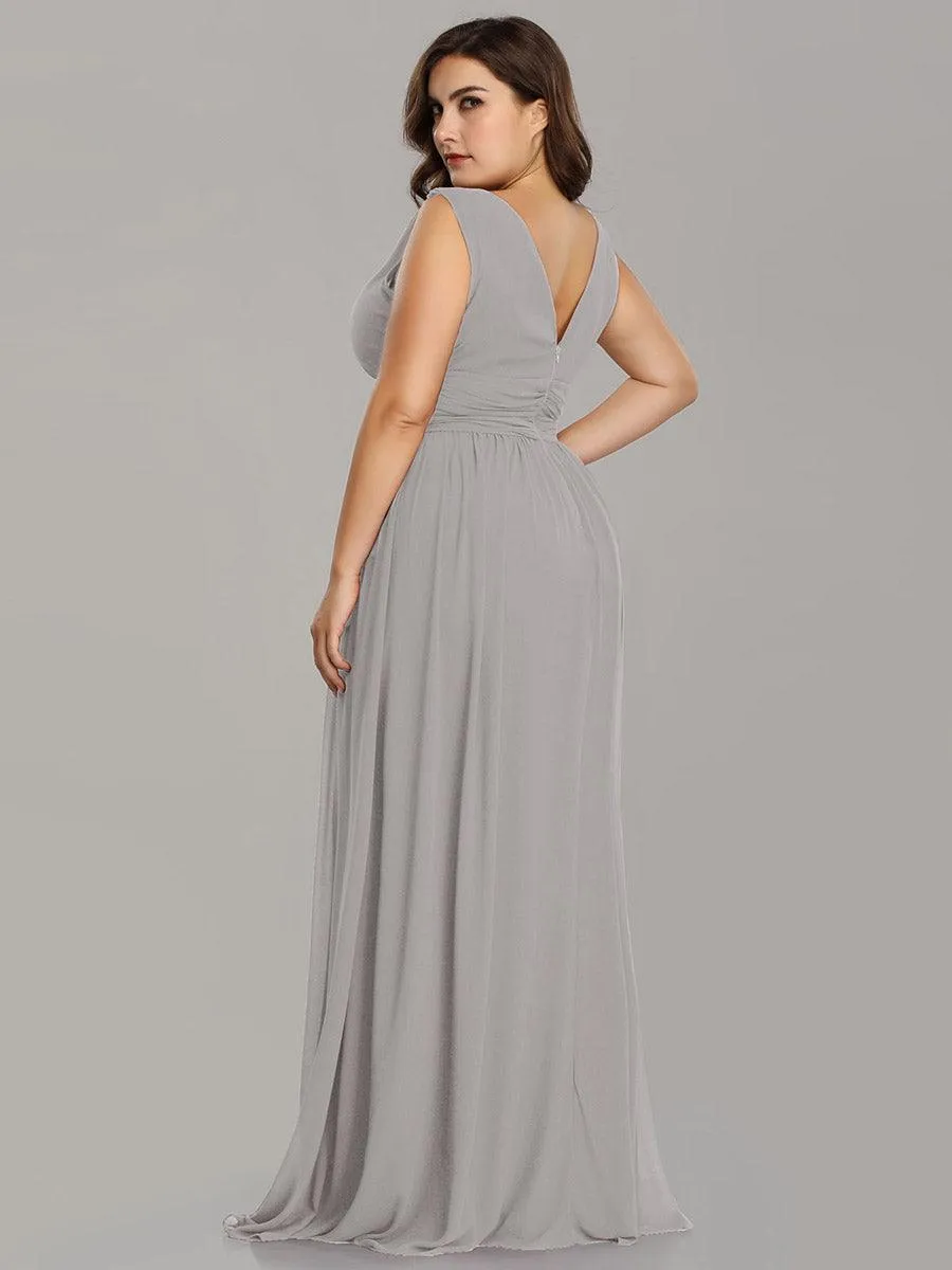 Taille personnalisée Robe de soirée sans manches plissé chiffon