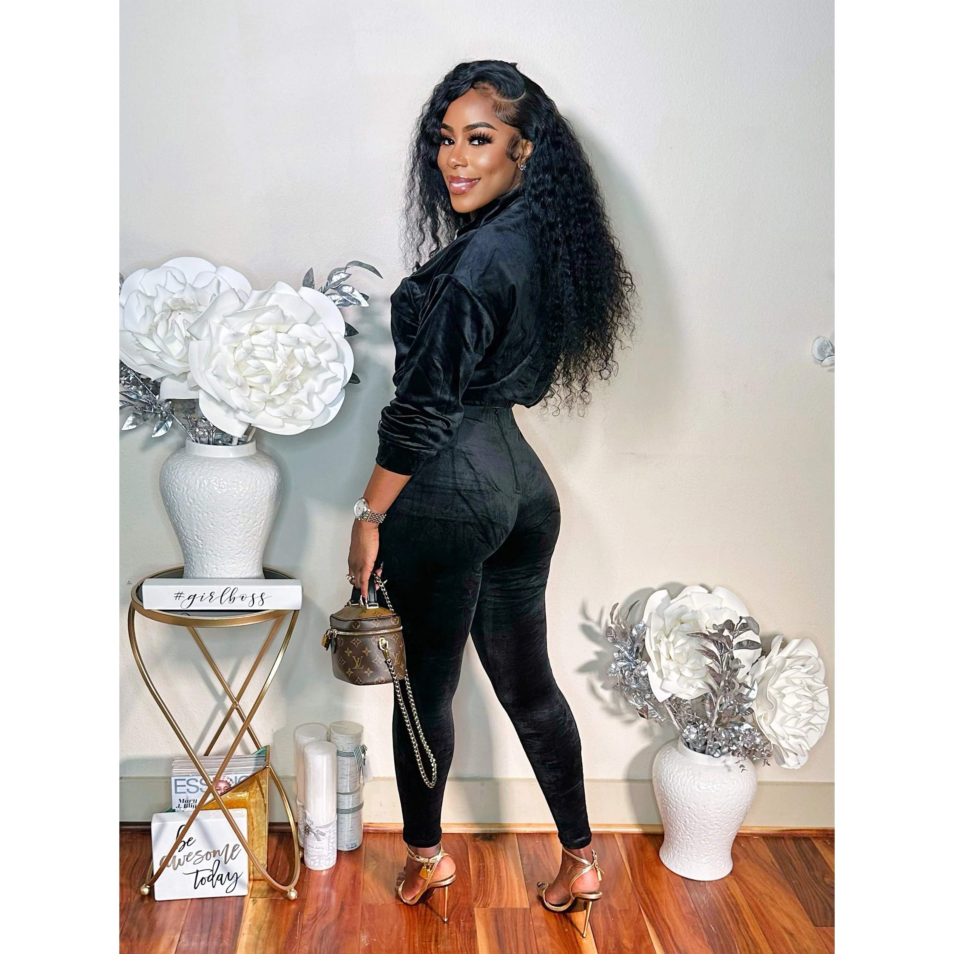 THE FANNY PACK SUEDE PANTS SET (BLACK)