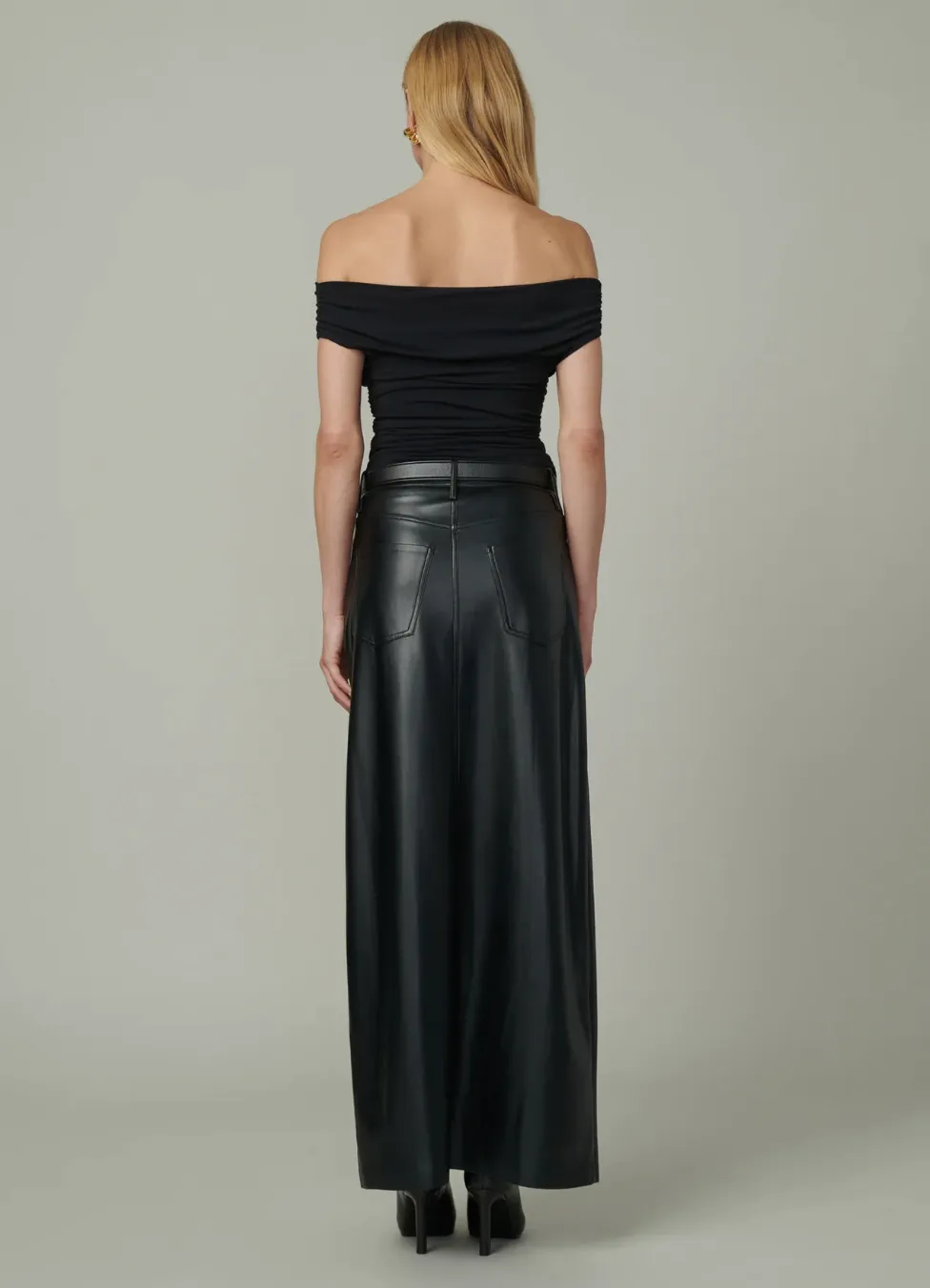 The Martine Maxi Skirt Vegan Leather