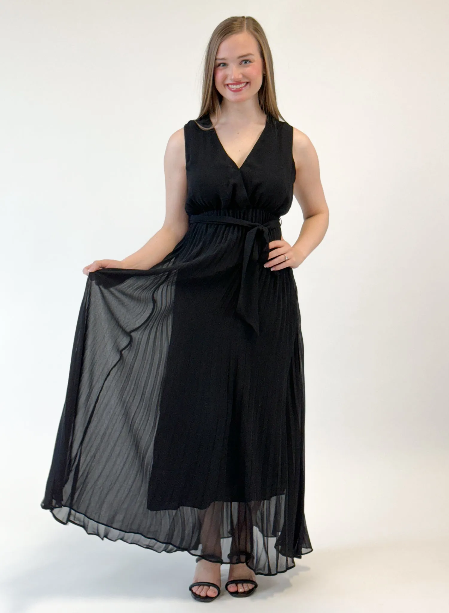 Tribal Sleeveless Dress - Black