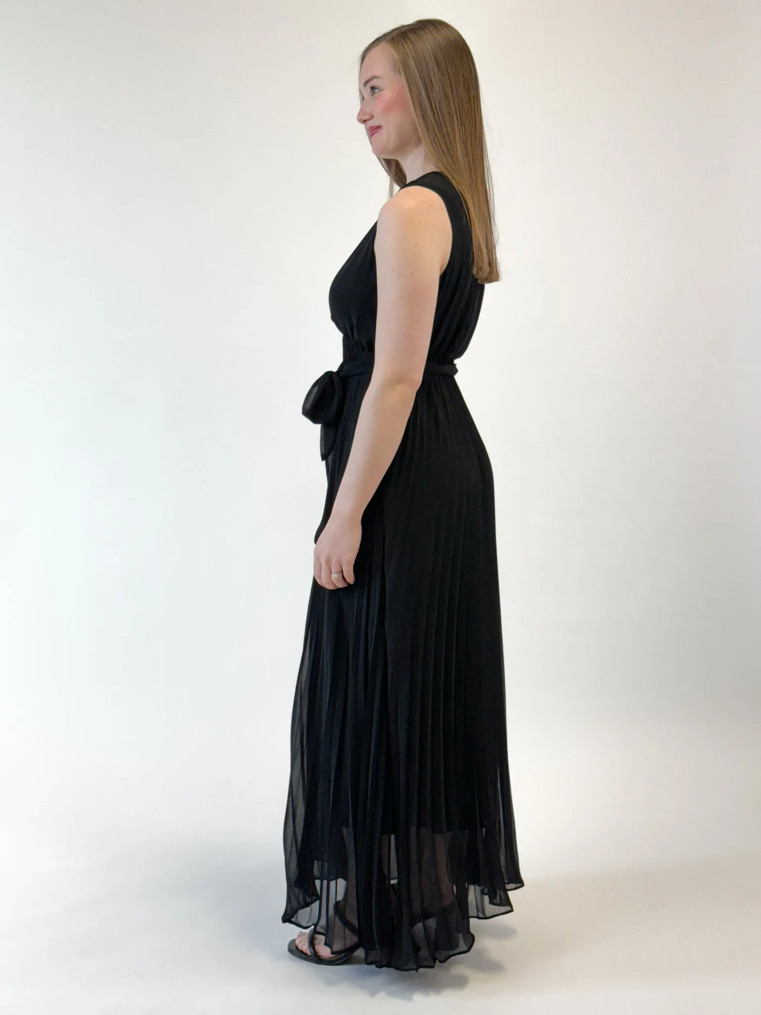Tribal Sleeveless Dress - Black