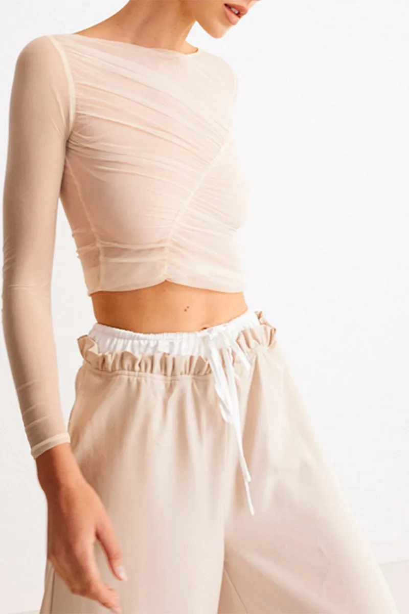 TS3305 Long Sleeve Sheer Shirt Top