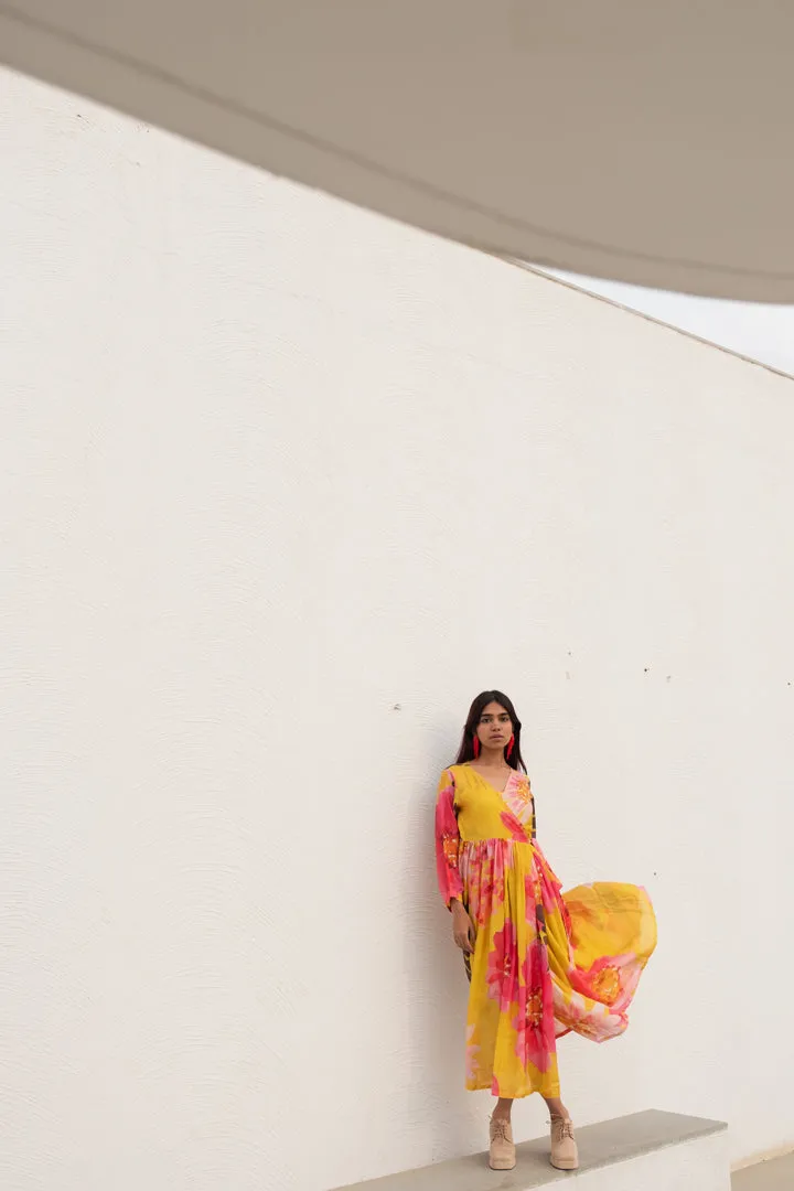 Tuscany Flowers Wrap Dress