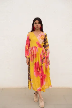 Tuscany Flowers Wrap Dress