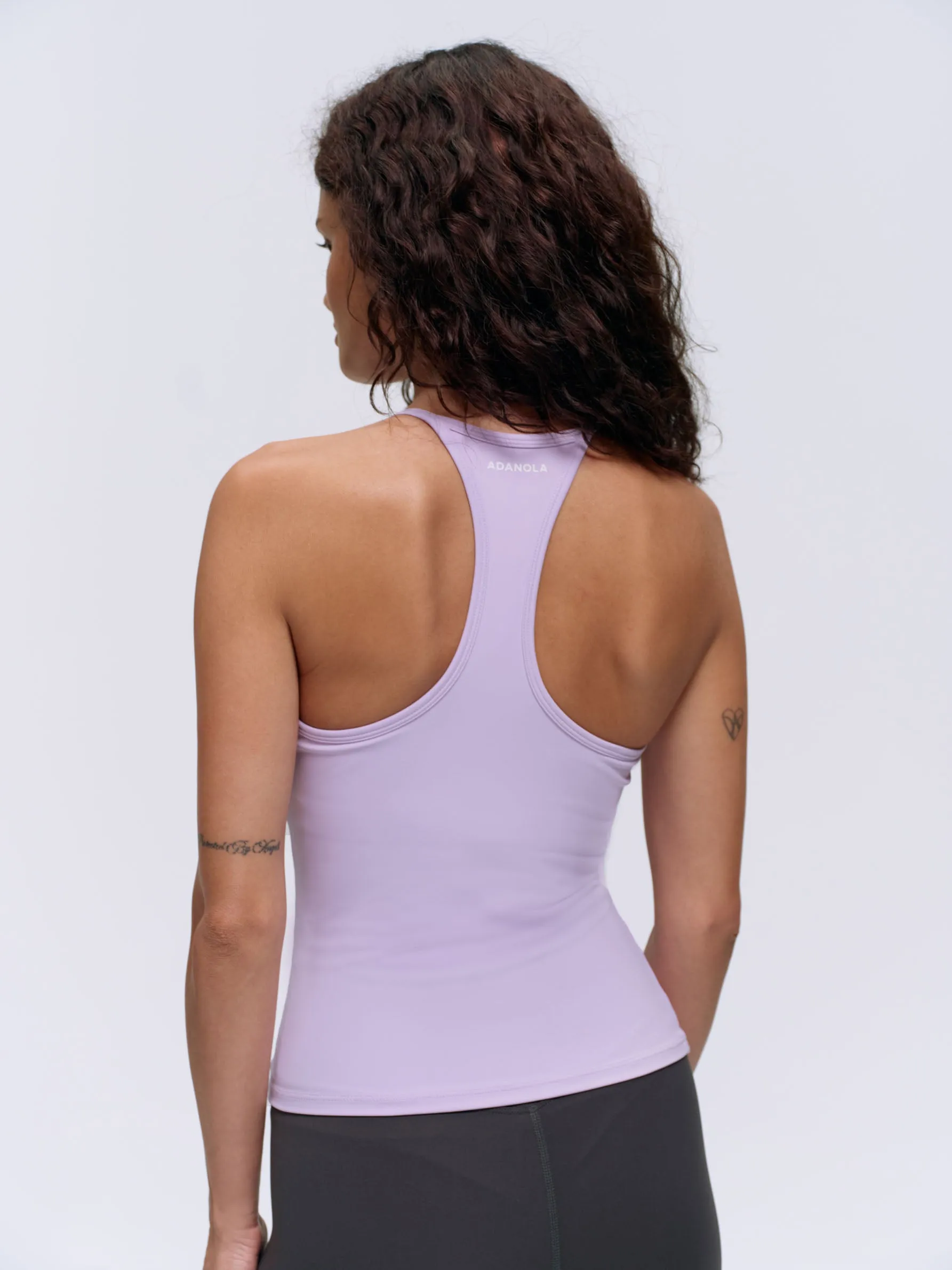 Ultimate Ruched Front Racer Tank - Lilac