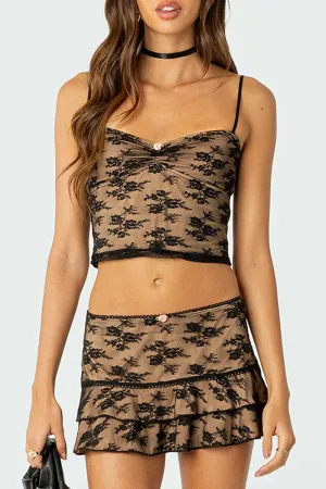 US3190 Lace Cami and Skirt Set