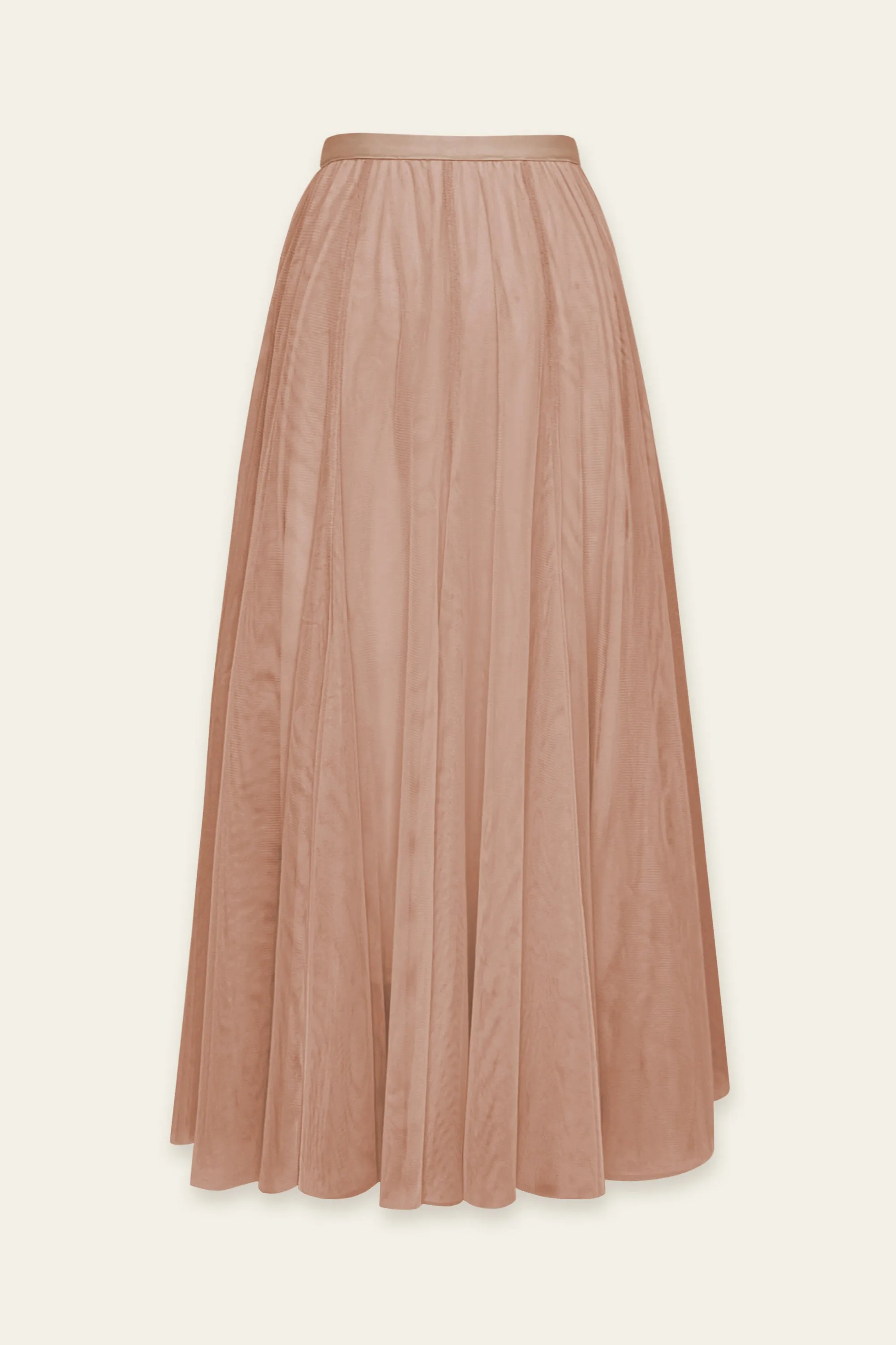Valentina Mesh Sheer Paneled Midi Skirt