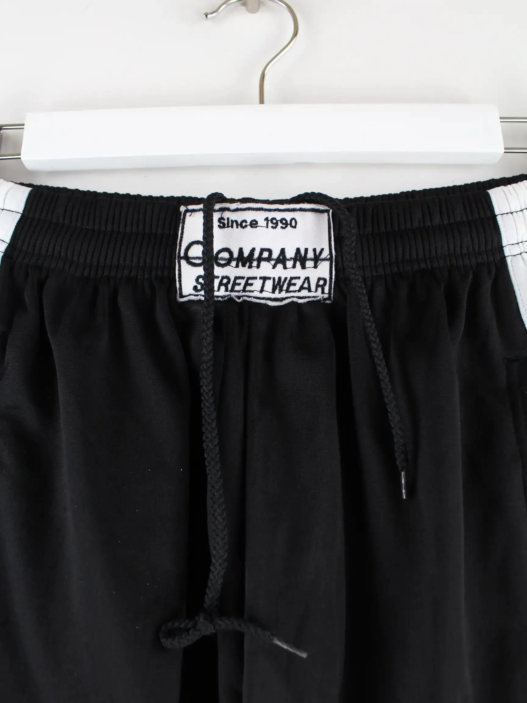 Vintage 90s Knopfleisten Track Pants Schwarz L