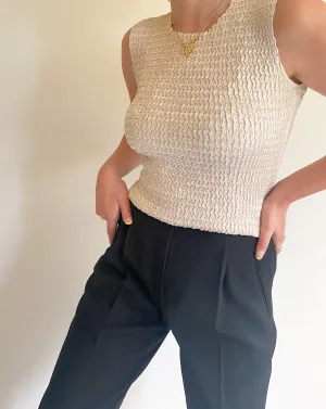 Vintage Ivory Ruched Tank