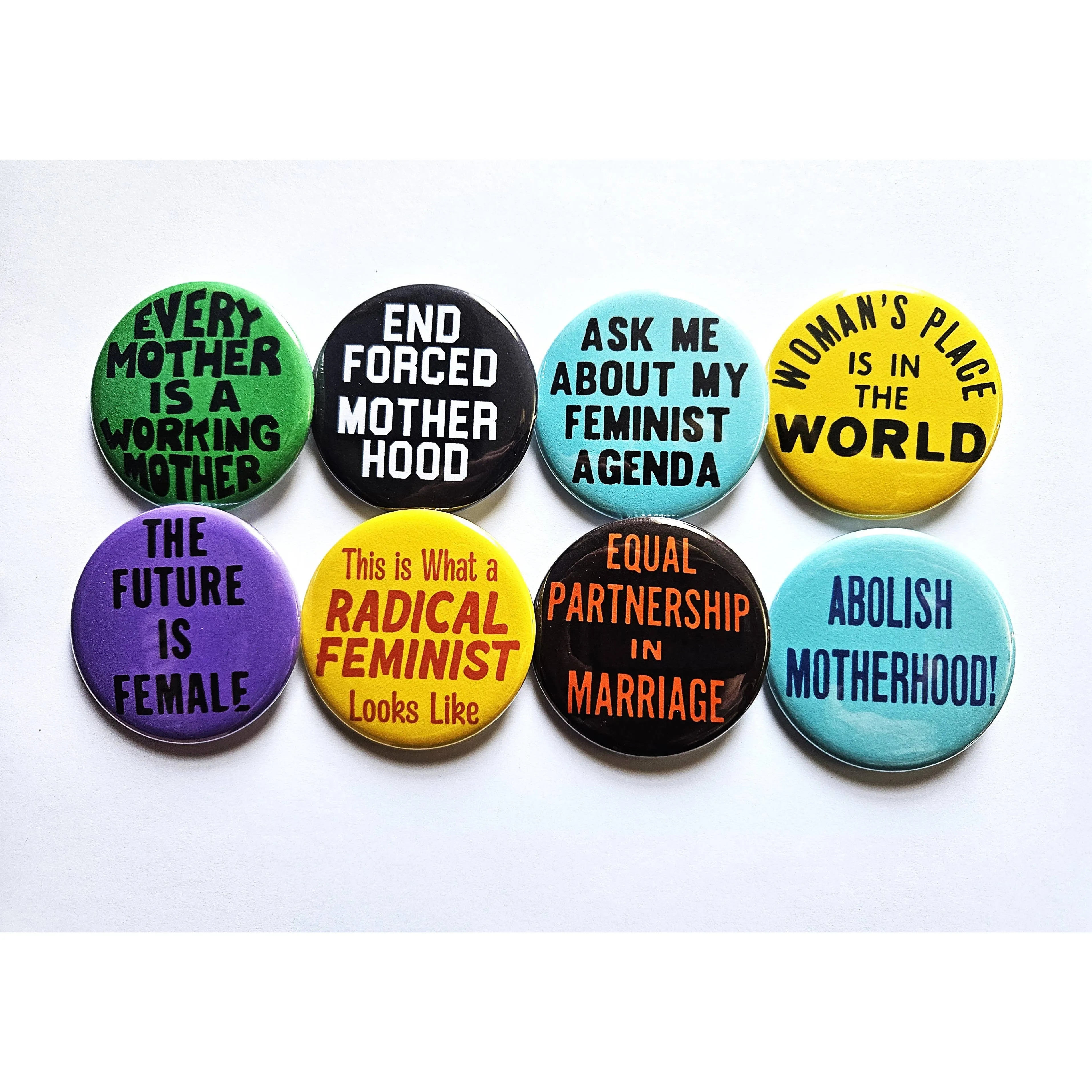 Vintage Reproduction Every Mother is a Working Mother Feminist Small Pinback Button | 1.25" Diameter