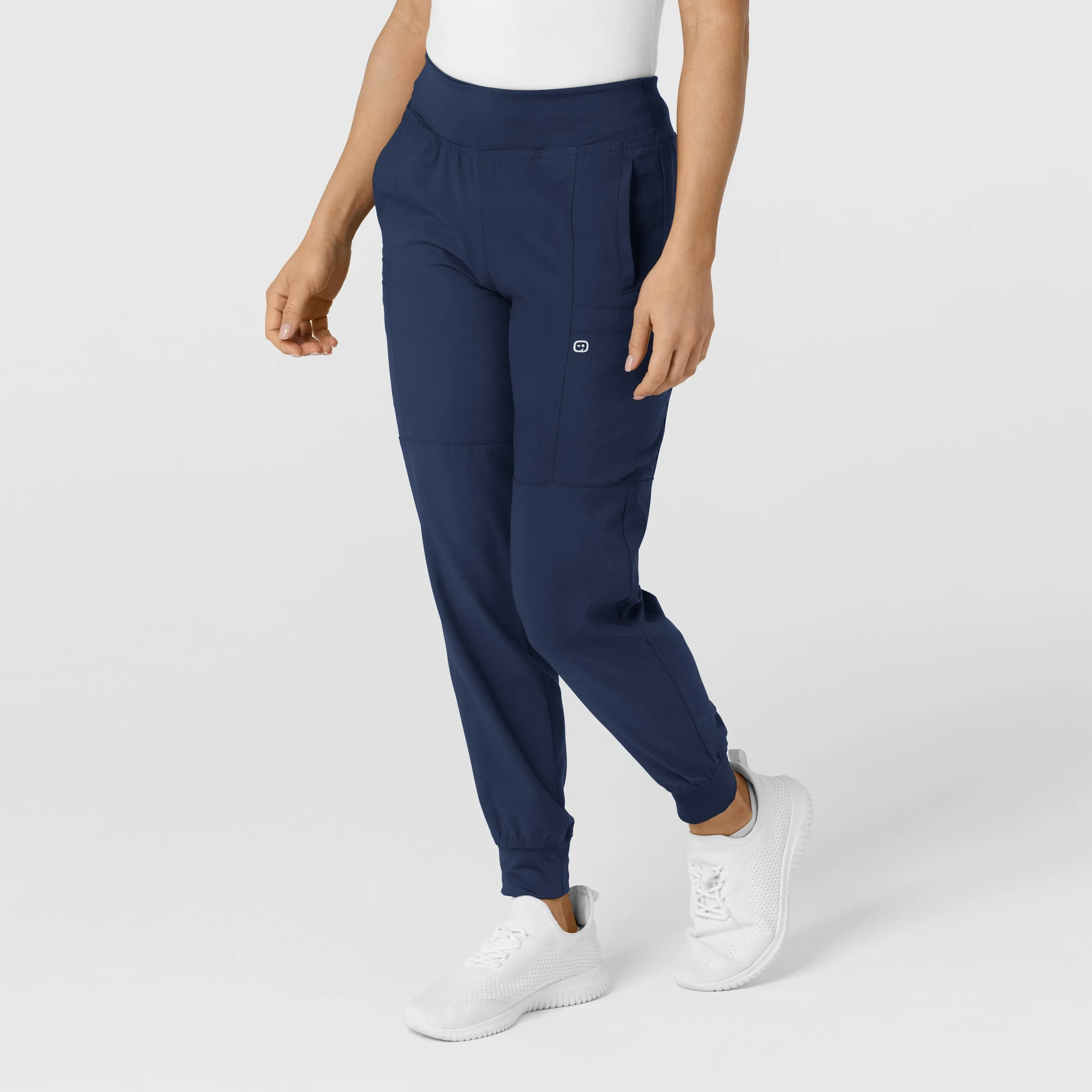 W123 5555 Comfort Waist Cargo Jogger Scrub Pants Navy