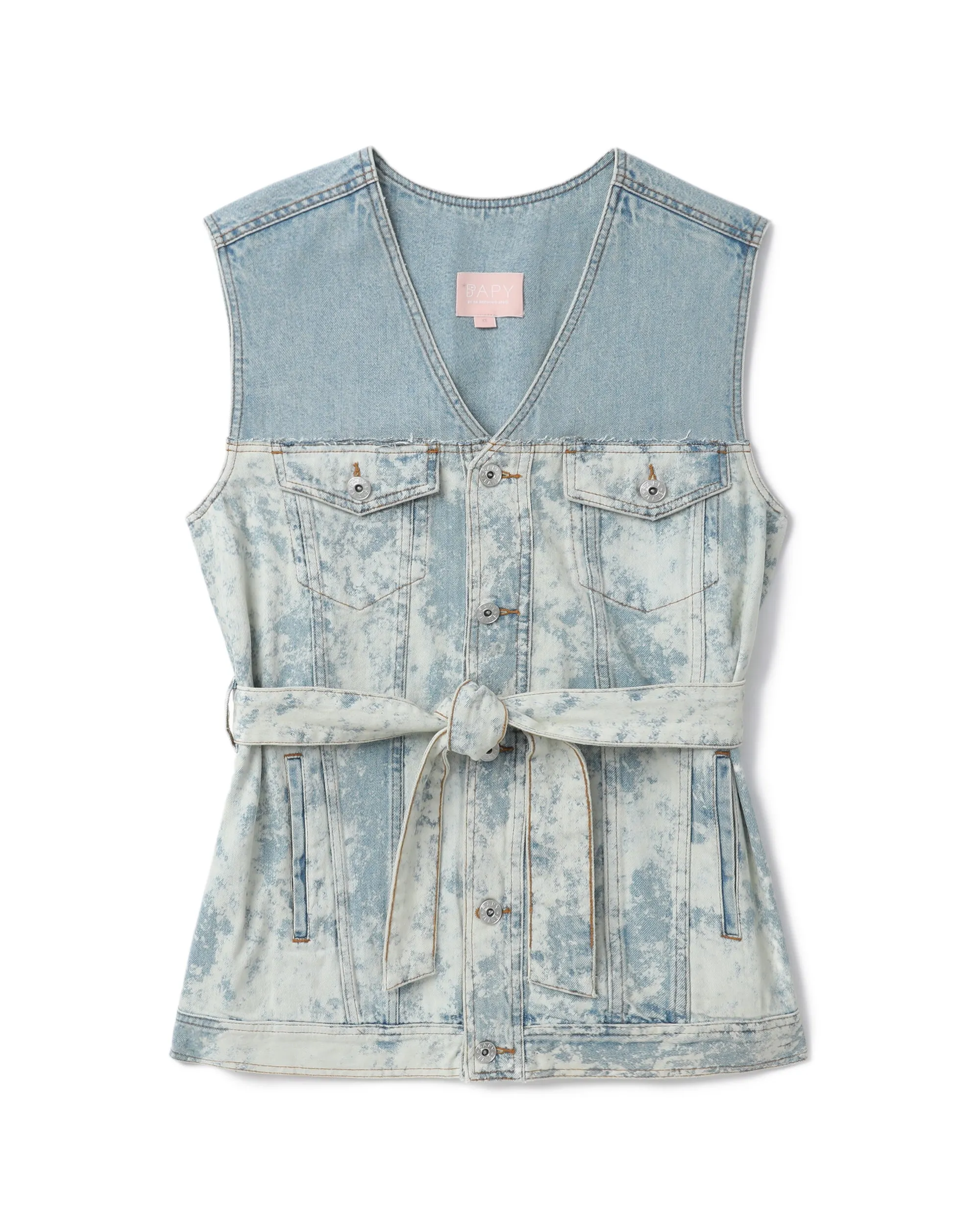 Waist belt denim vest
