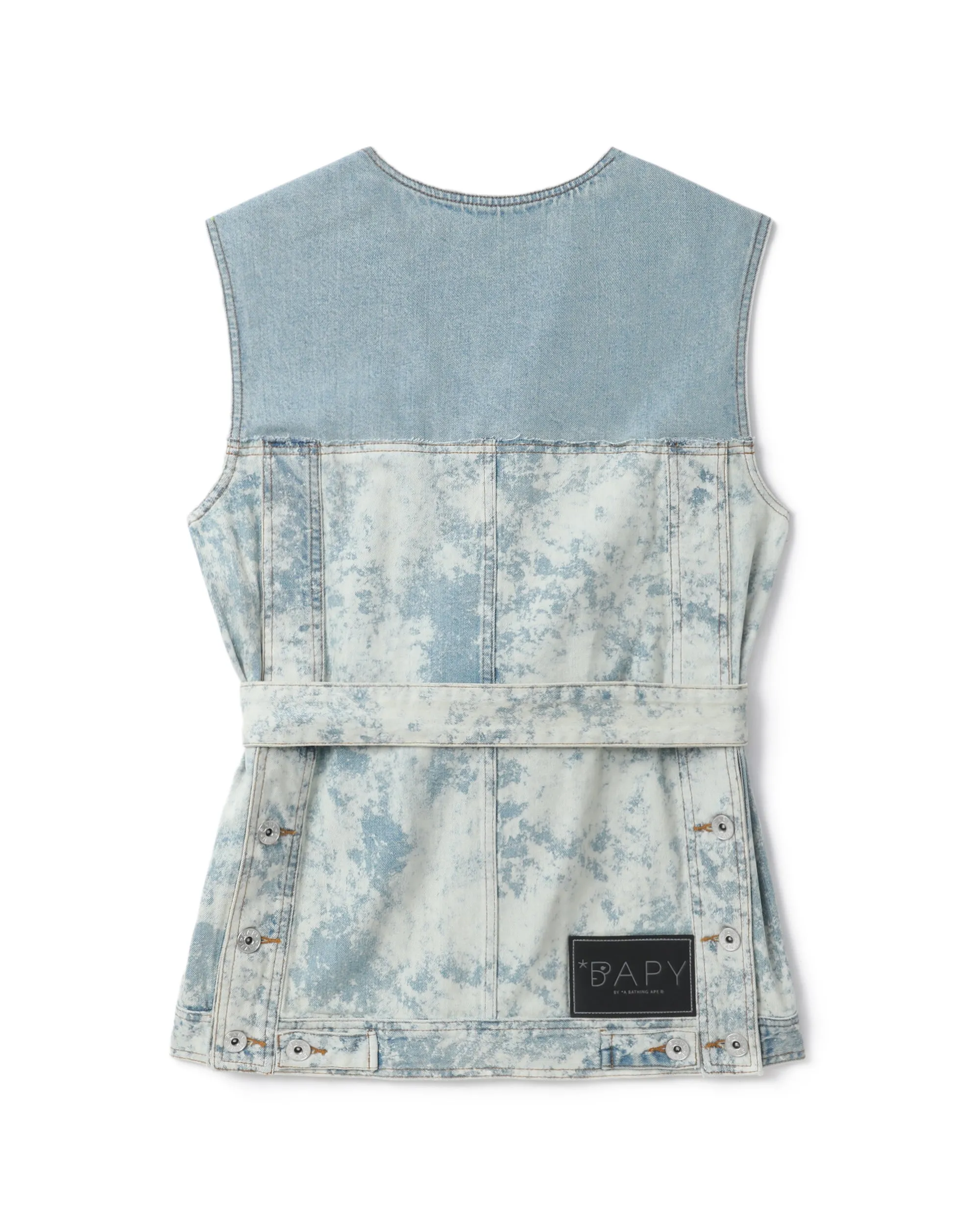 Waist belt denim vest
