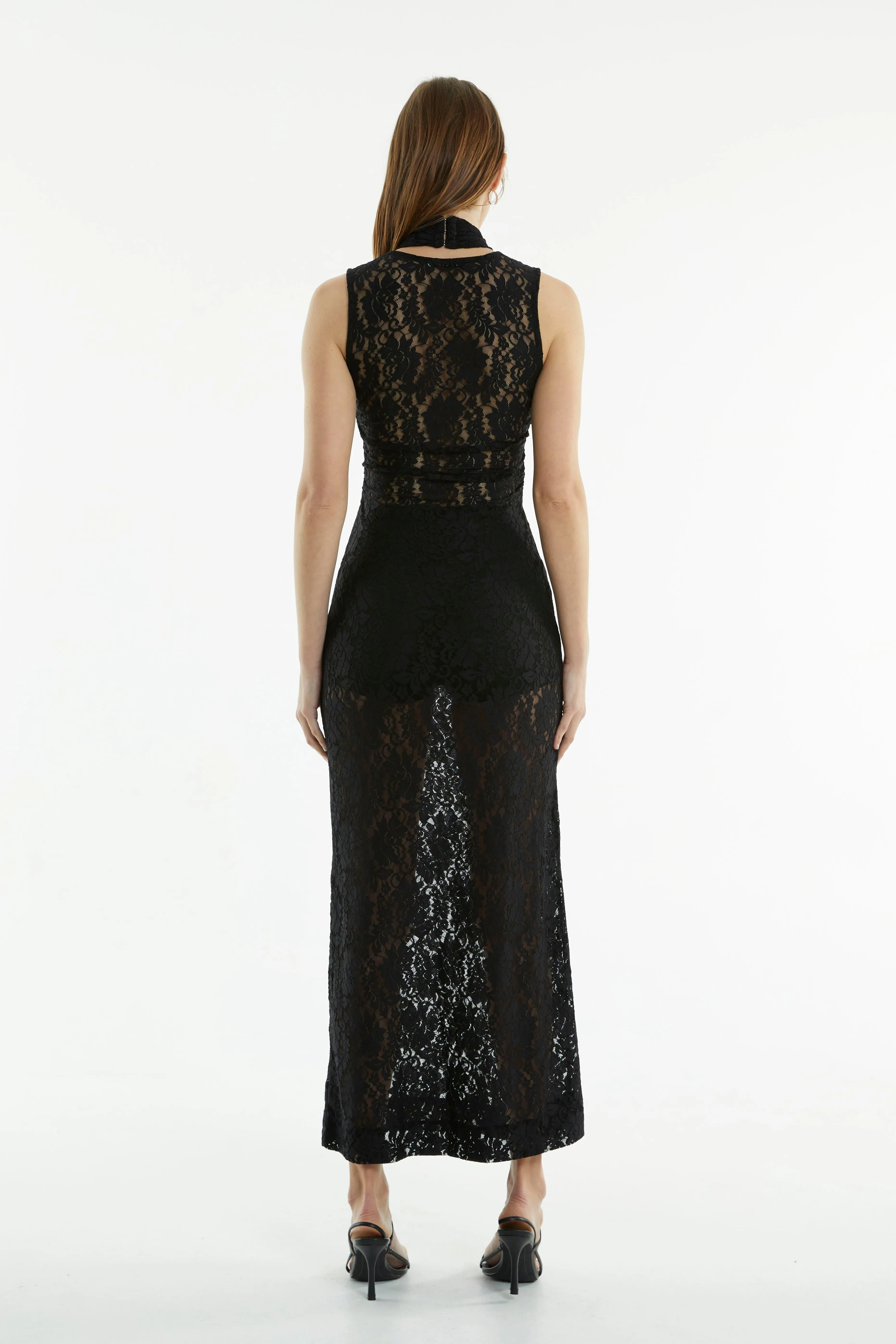 WAYWARD WRAP NECK TANK DRESS | BLACK