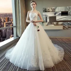 Wedding Dress Bride White Flower Dress Tube Top Lace