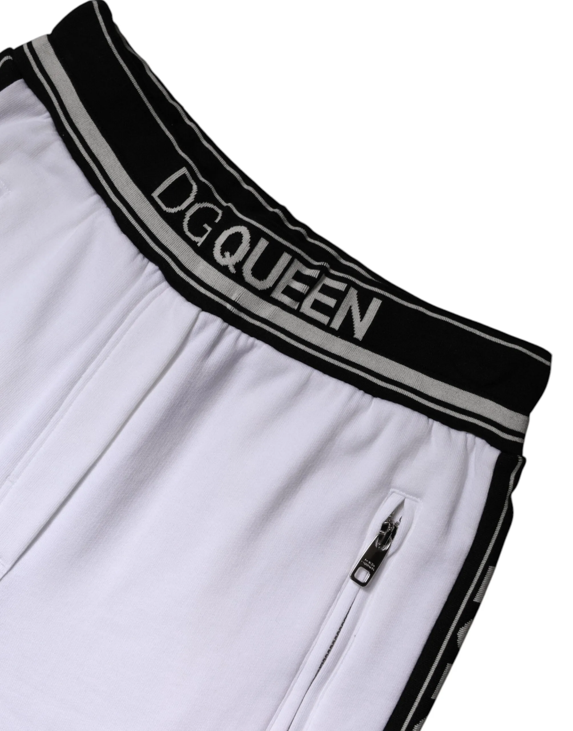 White Cotton Stretch Jogger Sweatpants Pants