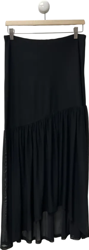 White Fox Black Asymmetric Mesh Skirt UK M