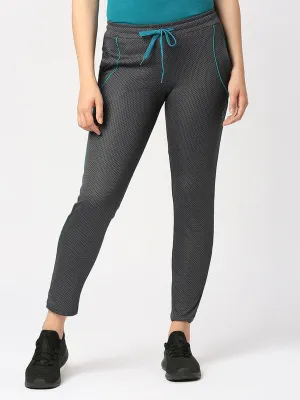 Women Dark Grey Printed Track Pant- NEO CLASSIC DRYKNIT- TC-DG