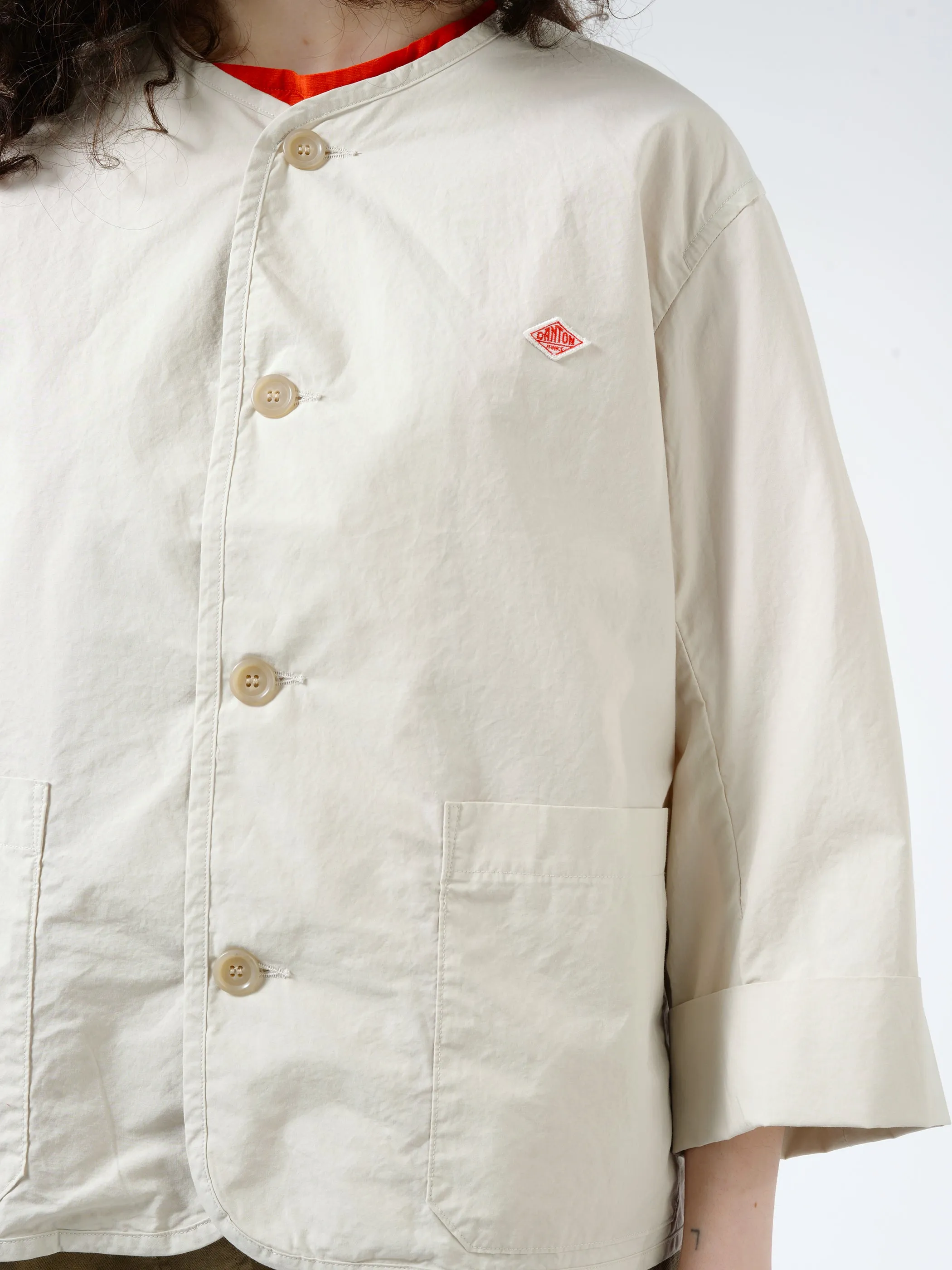Women's Cotton Weather Collarless Short Jacket