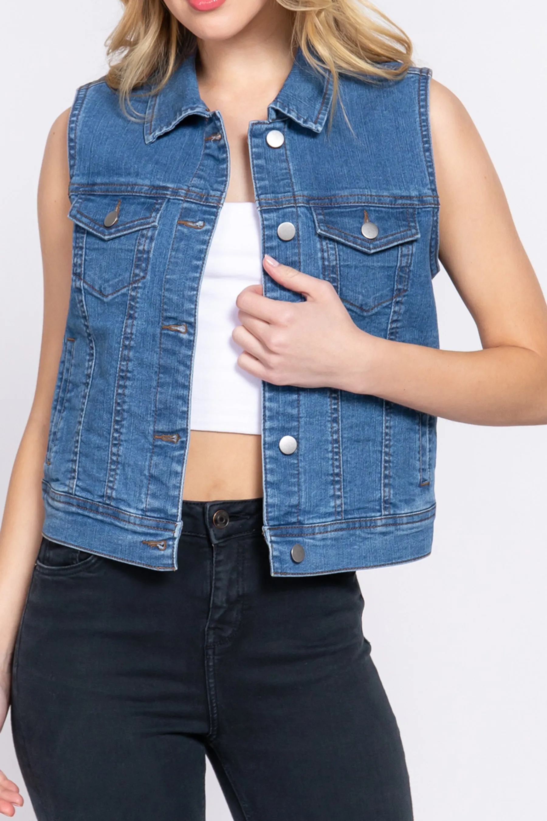 Women's Denim Vest and Hoodie Denim Jackets J13454 $11.50Each