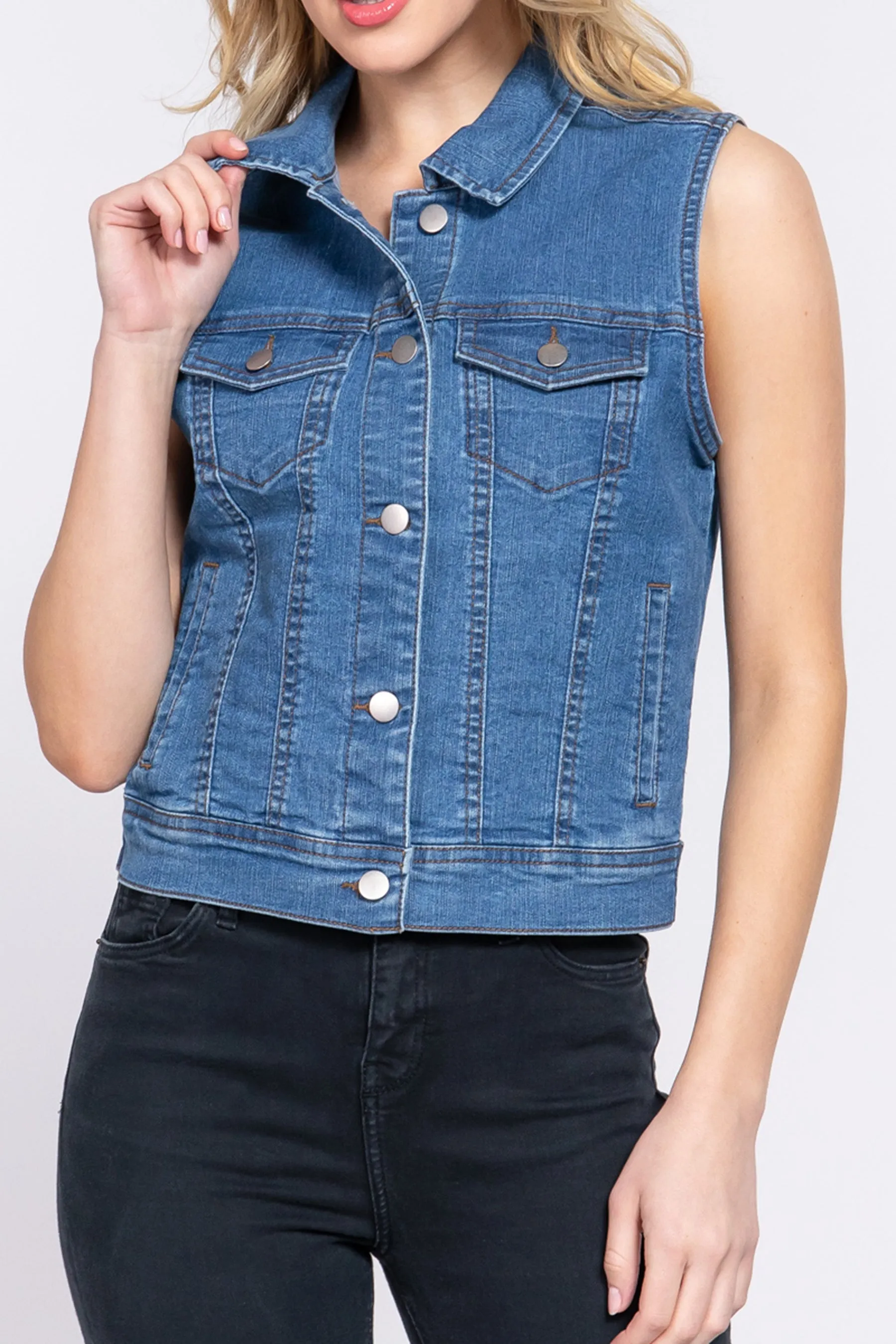 Women's Denim Vest and Hoodie Denim Jackets J13454 $11.50Each