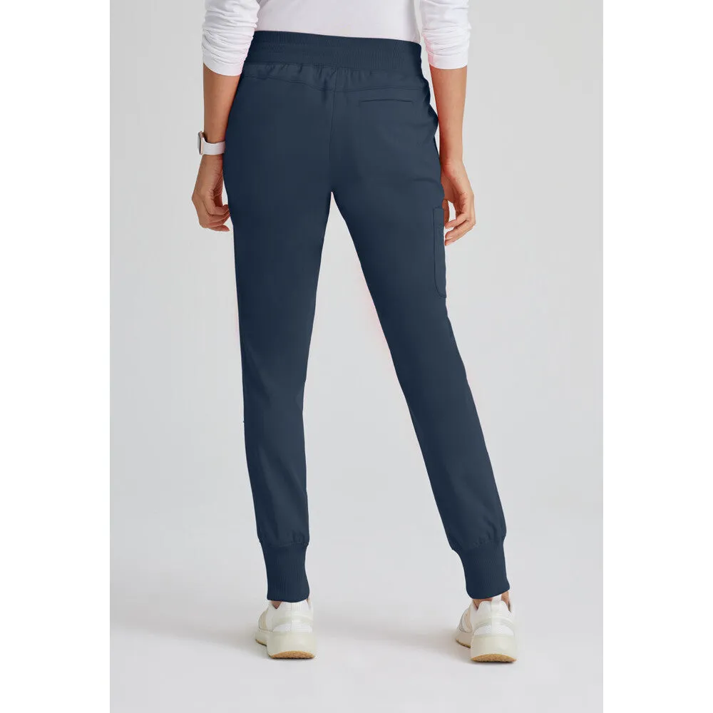 Women's Eden Jogger Scrub Pant - Greys Anatomy Spandex Stretch Collection / Color - Steel / Fit - Regular / Sizes - XS, S, M, L, XL, 2XL, 3XL by Barco Uniforms