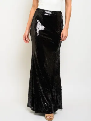 WOMEN'S LONG SEQUINS MAXI SKIRT