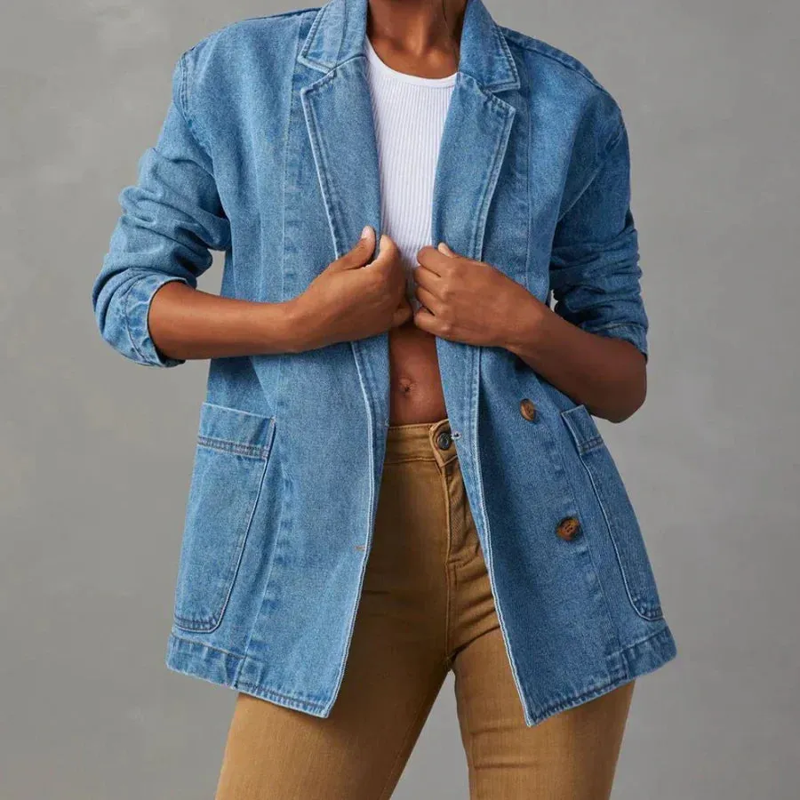 Women's Nessa Denim Jacket: Casual Style with Pockets