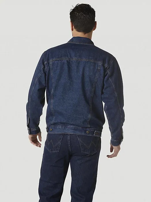 Wrangler Men's Rugged Wear Flannel Lined Denim Jacket - Antique Navy