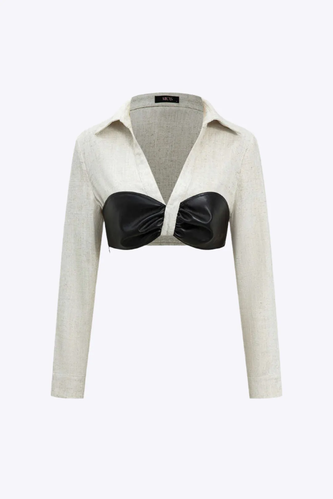Yasmine - Modern and Chic Woman's Color Block Ruched Shirt