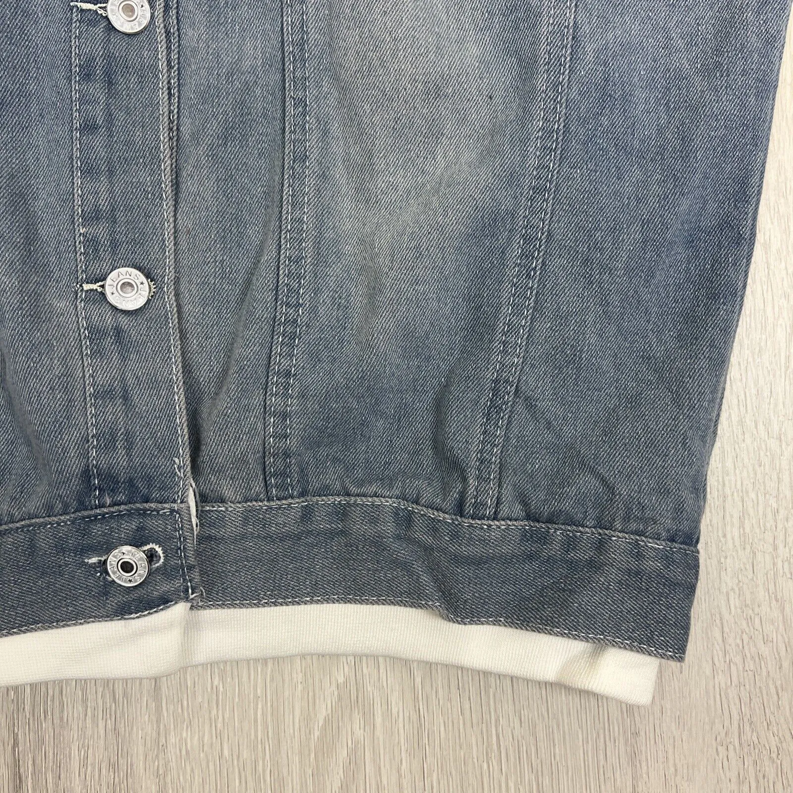 Yimuqi Mens Under Hoodie Distressed Denim Biker Jacket Size Medium (New)