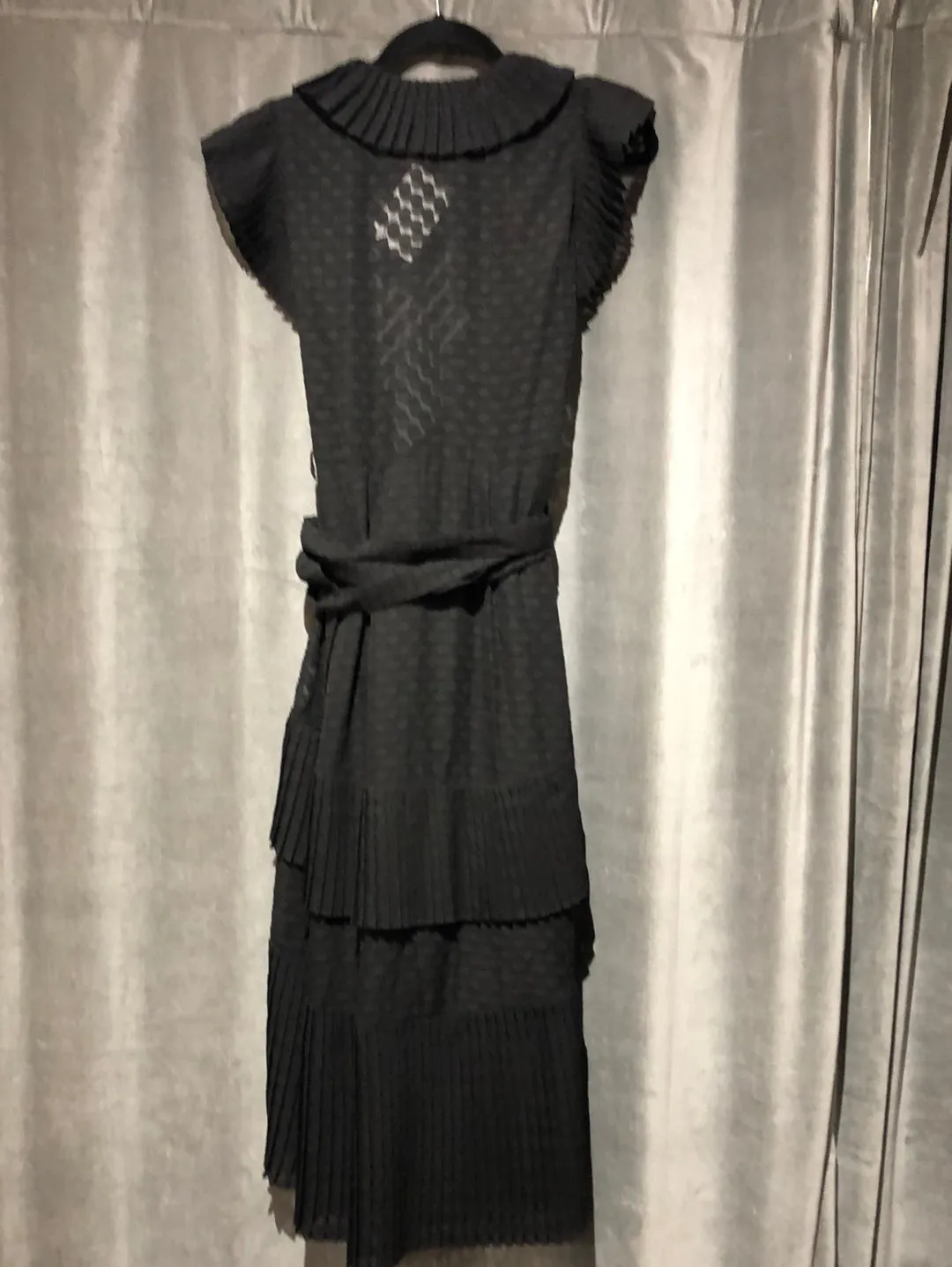 Zimmerann Black Short Sleeve Ruffle Trim Wrap Dress